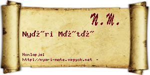 Nyári Máté névjegykártya